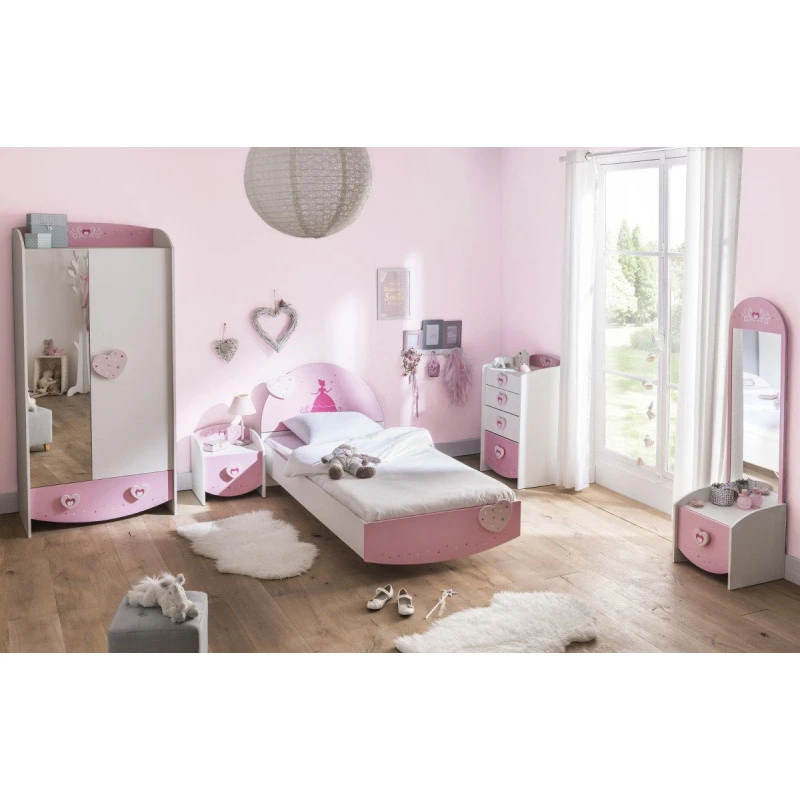 Demeyere Commode Enfant Coiffeuse Anastasia Blanche Et Rose - Image 2