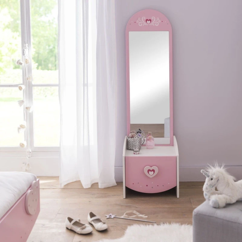 Demeyere Commode Enfant Coiffeuse Anastasia Blanche Et Rose - Image 3