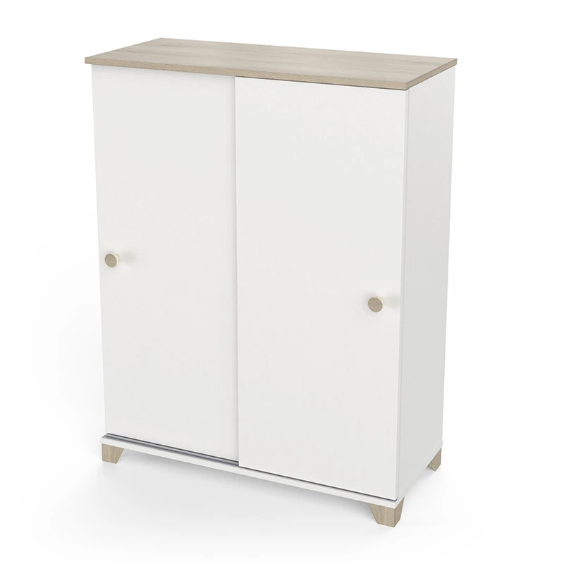 Demeyere Rangement 2 Portes Coulissantes Izzy Blanc Et Bois - Image 2